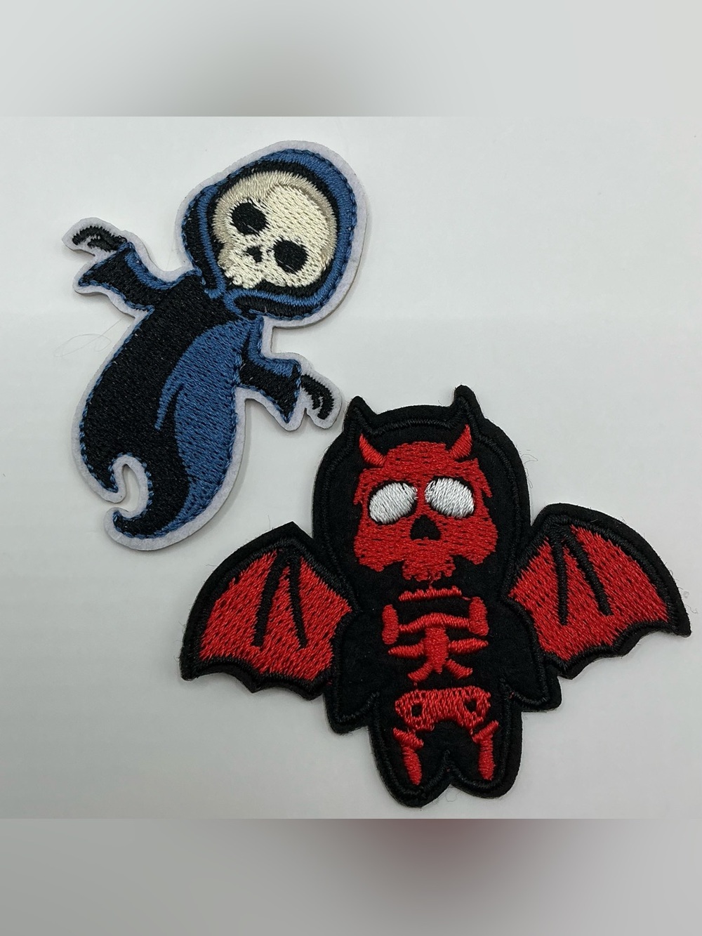 SKELETON AND DEVIL CUTE IRON OR SEW IN PATCHES NWOT
